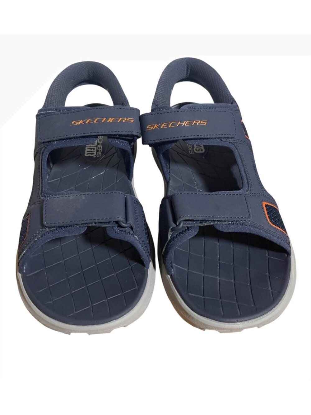 Skechers Mens Slip On Sandals Swift Fit Water Shoes Navy Orange Size 8